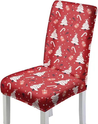 Miniatura 11 de HUGS IDEA Christmas Lights Seat Covers for Dining Room Chairs Set of 6 Xmas Stretch Chair Slipcovers Protector Removable and Washable Kitchen Dining