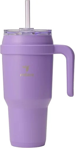 Miniatura 28 de Reduce Vaso de acero inoxidable de 50 onzas con asa, doble pared aislada al vacío, taza de viaje, tapa a prueba de sudor y popote reutilizable