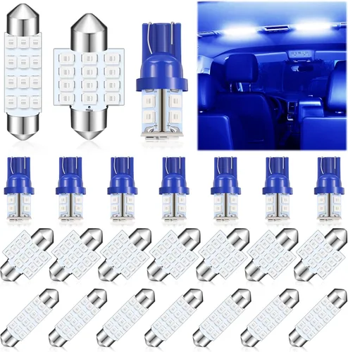 Tallew Juego de 24 bombillas LED para cúpula de coche T10 de 31 mm y 42 mm, bombillas LED festón interior de repuesto para mapa de coche, puerta,