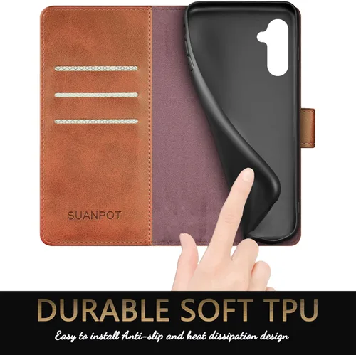 Miniatura 6 de SUANPOT Funda tipo cartera para Samsung Galaxy A54 5G con bloqueo RFID, tarjetero y tarjetero, funda protectora de piel sintética con tapa