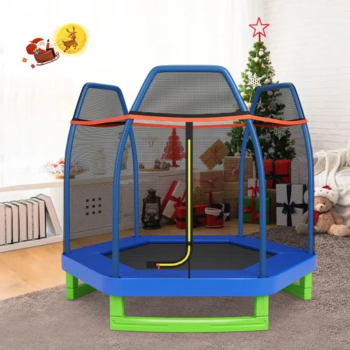 Miniatura 9 de Giantex - Trampolín de 7 pies para niños, marco de acero resistente pequeño mini trampolín para niños pequeños, grandes regalos para niños y niñas