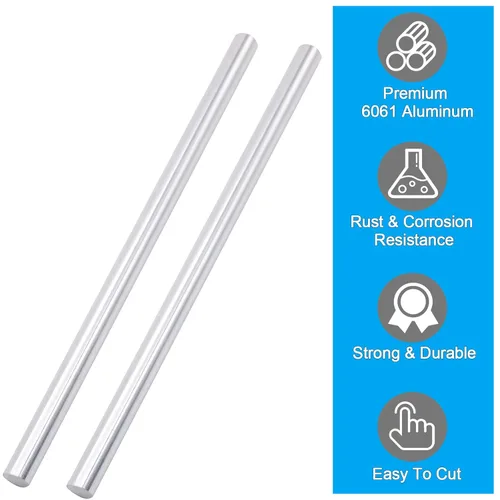 Miniatura 2 de 3/4" 6061 aluminio redondo Rod 12" largo sólido T6511 sacó la barra del torno Stock