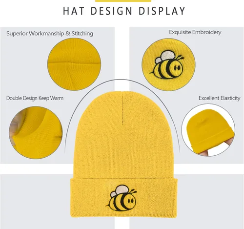 Miniatura 2 de Ozrhuve Lindo gorro de invierno - Gorro para mujer - Gorro de invierno con puños de calavera para reloj de pescador