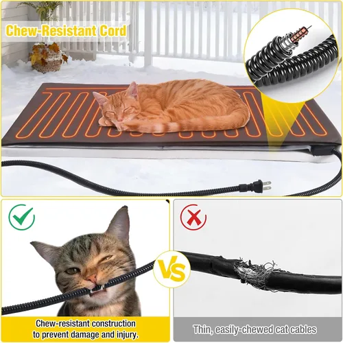 Miniatura 3 de Casa climatizada para gatos para invierno al aire libre, condominio combinado para gatos con temperatura y tiempo ajustables, refugio aislado