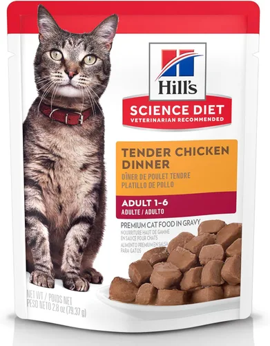 Miniatura 12 de Hill's Science Diet Adulto 1-6, Adulto 1-6 Premium Nutrition, Comida húmeda para gatos, estofado de pescado del océano, bolsa de 2.8 onzas, caja