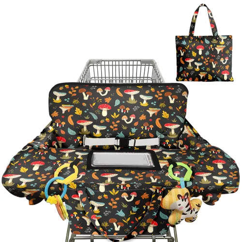 Miniatura 13 de Funda para carrito de compras para bebé 2 en 1 Funda para silla alta con arnés de seguridad Multifuncional Patrón de dinosaurio Cubiertas de carrito