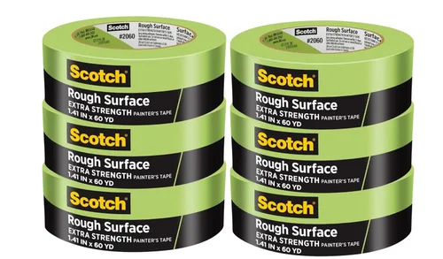 Miniatura 9 de Scotch Cinta adhesiva para pintores de superficies rugosas 2060-36AP, 3.6 cm x 55 m (36 mm x 55 m), paquete de 3 – Adhesivo fuerte, remoción limpia
