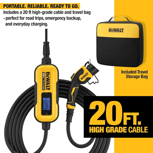 Miniatura 5 de DEWALT Cargador portátil de nivel 2 de 120-240 V para vehículo eléctrico (EV) de hasta 32 amperios, certificado CSA para interiores/exteriores