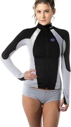 Lavacore Elite - Chaqueta de surf para remo (SUP) para mujer, color gris, talla L, para buceo, surf, kayak, rafting y remo