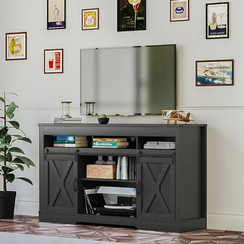 Miniatura 23 de RoyalCraft Soporte de TV con Chimenea Estilo Granja para TV de más de 65 pulgadas, Centro de Entretenimiento con Chimenea Eléctrica de 23