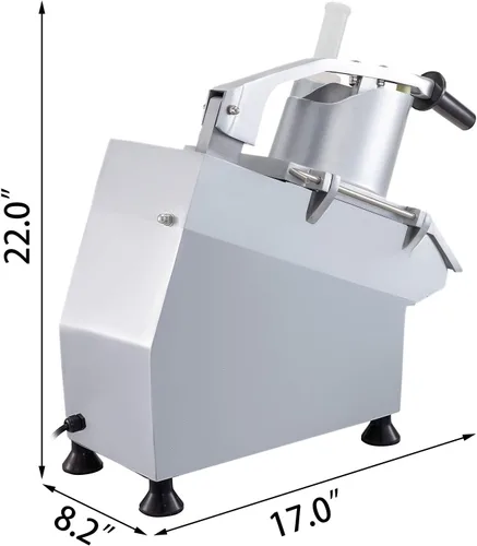Miniatura 8 de VBENLEM Procesador de alimentos comercial de 110V, procesador de verduras eléctrico de 550W con 2 orificios de alimentación, 1600 RPM, procesador