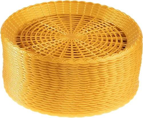 Miniatura 2 de Paquete de 24 soportes de plástico reutilizables para platos de papel tejido, resistente, color dorado