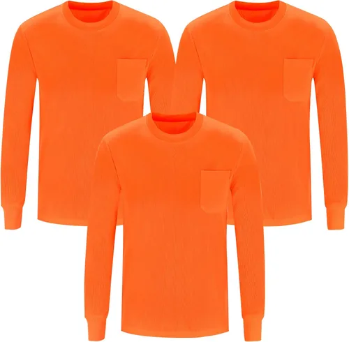 Miniatura 14 de A-SAFETY Playera de manga larga de seguridad de alta visibilidad, personalizable con logotipo (XS-6XL)