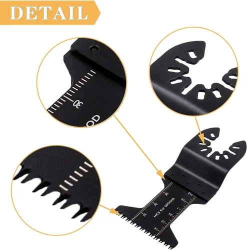 Miniatura 5 de Tanzfrosch 60 hojas de sierra oscilantes multiherramienta de liberación rápida para cortar madera, plástico, metal suave, ajuste Dewalt Makita Fein