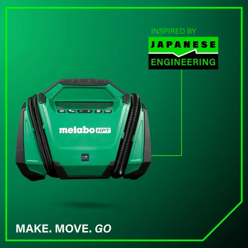 Miniatura 17 de Metabo HPT Inflador de doble función inalámbrico multivoltios de 18 V, inflador de aire portátil con modos de alta presión y alto volumen, presión