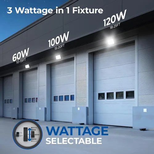 Miniatura 3 de CINOTON Paquete de luz LED conmutable de pared de 120 W/100 W/60 W con sensor de atardecer a amanecer, 3CCT 5000K/4000K/3000K, [100-277V] IP65