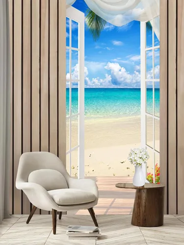 Miniatura 15 de artfanke Adhesivos 3D para puerta, 30.3 x 78.7 pulgadas, papel tapiz de piedra para puerta de escalera de piedra, calcomanías autoadhesivas