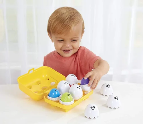 Miniatura 6 de Kidoozie Peek N Peep Eggs - Juguete de clasificación y apilamiento mentalmente estimulante para edades de 1 año en adelante, una forma divertida