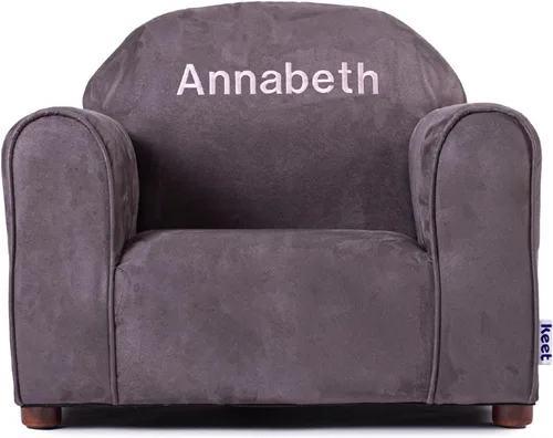 Miniatura 13 de Keet Silla infantil personalizada, personaliza con nombre, tapicería de microgamuza suave, sillón bordado para niños, marco de madera resistente