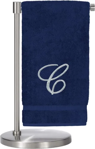 Miniatura 138 de Script R - Toalla de baño con monograma, regalo personalizado, 27 x 54 pulgadas, juego de 1 toalla bordada con texto dorado, 100% algodón turco