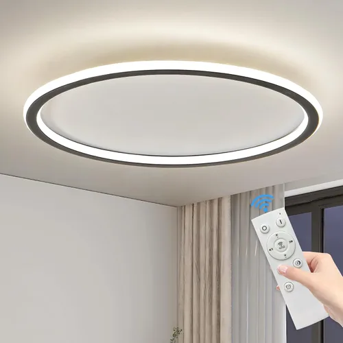 Miniatura 17 de Lámpara de techo de montaje empotrado de 15.7 pulgadas, lámpara de techo LED redonda de 40-60 W, lámpara de techo moderna y delgada, luces de techo