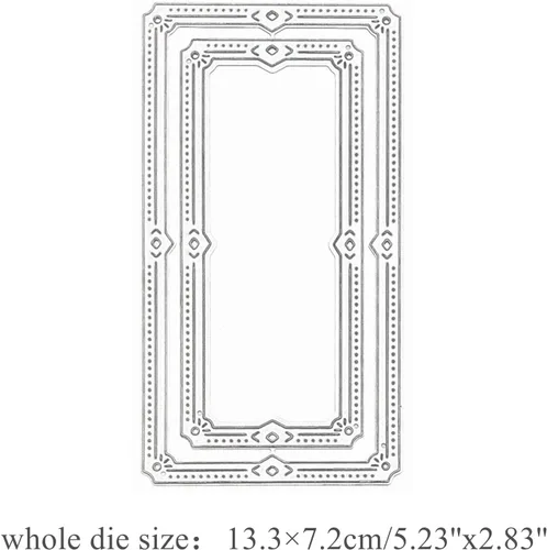Miniatura 2 de Juego de 2 troqueles de metal con marco rectangular, marco de anidación rectangular cosido, plantillas cortadas para álbumes de recortes, álbumes