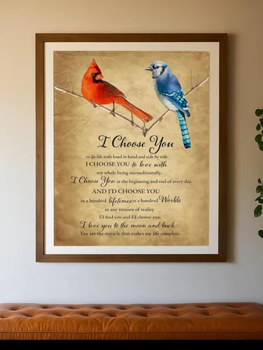 Miniatura 6 de Arte de pared con texto en inglés "I Choose You" (I Choose You) - Arte de pared con texto en inglés «I Choose You» («I Choose You») – Love Wall Art.