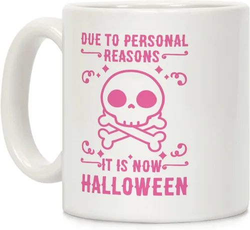 Miniatura 48 de LookHUMAN Taza de Café de Halloween – Halloween Is Meowgical Tazas, Taza de Café Espeluznante Idea de Regalos de Taza, 15 Onzas 10-Blanco