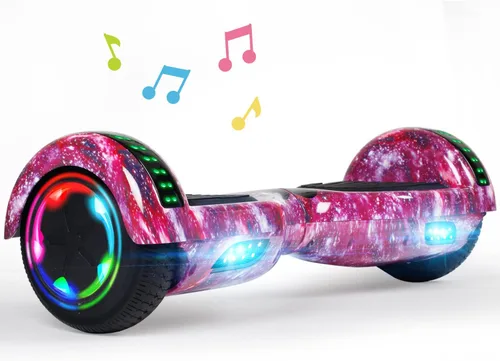 Miniatura 10 de CBD Scooter with Corlorful LED Lights,6.5" Wheels, Dual 300W Motor Scooter for Kids Girls Boys Adults, All Ages A02-Blanco