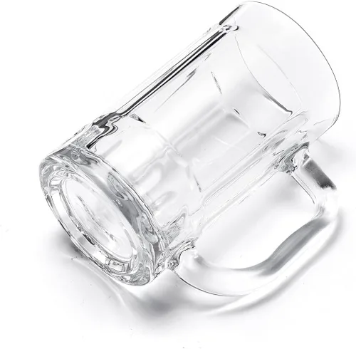 Miniatura 3 de Paquete de 2 tazas de cerveza pesadas, vasos de cerveza grandes con asa, jarras de vidrio de 14 onzas, juego de vasos de cerveza clásicos