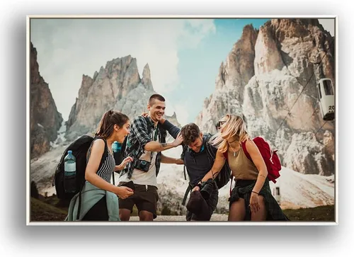 Miniatura 11 de SIGNFORD Lienzo enmarcado personalizado, arte de pared personalizado con fotos de tus amigos, impresas digitalmente, 16 x 16 pulgadas, marco negro