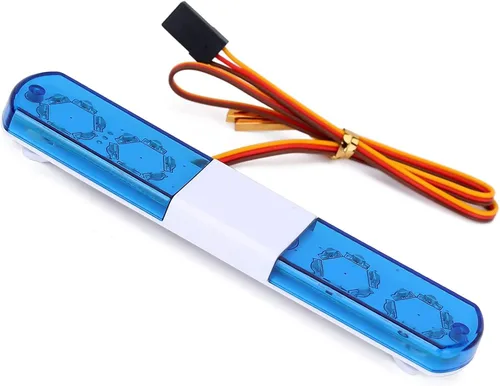 Miniatura 26 de 2 luces LED ultra brillantes de policía, lámpara estroboscópica de flash giratorio, 5 modos para 1/8 1/10 1/14 RC coche extinción de incendios