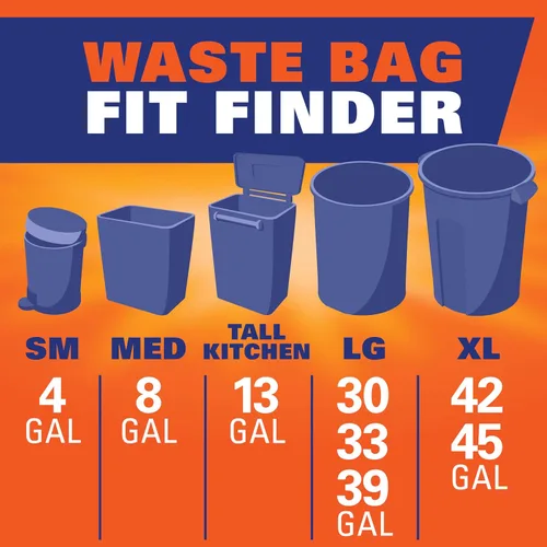Miniatura 9 de Hefty Bolsas de basura ultra fuertes de 30 galones, bolsas de basura grandes de 30 galones, multiusos, cierre de cordón resistente a roturas