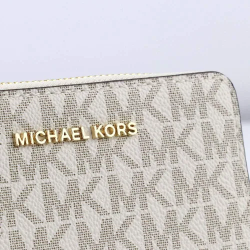 Miniatura 5 de Michael Kors Jet Set - Funda pequeña con cremallera alrededor de la tarjeta VanillaAcorn