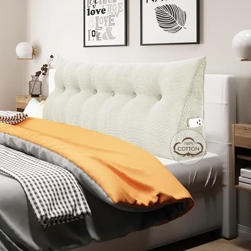 Miniatura 40 de WOWMAX - Almohada triangular para cabecero; almohada en forma de cuña para cabecero; almohada grande de refuerzo para cama, almohada