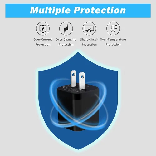Miniatura 4 de X-EDITION Cargador de pared USB, paquete de 4 unidades de 2.1 A, adaptador de corriente USB de doble puerto, cargador de pared, bloque de carga