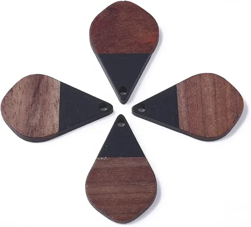 Miniatura 14 de Mega Pet Colgante de resina y madera de nogal para hacer joyas de bricolaje