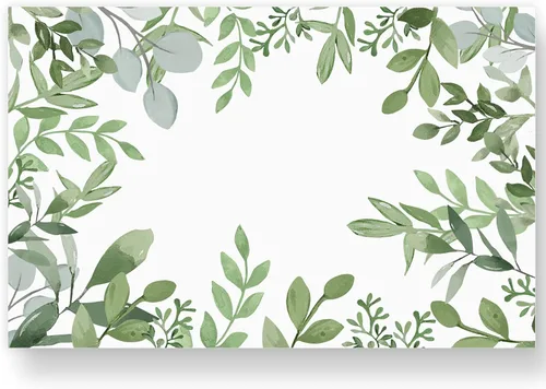 AnyDesign Paquete de 50 manteles individuales desechables de papel verde acuarela con hojas verdes de 11 x 17 pulgadas, manteles individuales