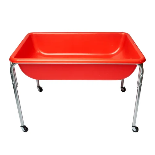 Children's Factory Mesa sensorial mediana - 24″ de altura, caja de arena, mesa de agua para niños, rojo