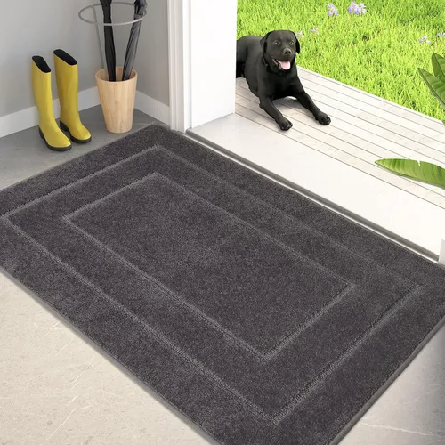 Miniatura 21 de PURRUGS Tapete para puerta que atrapa la suciedad, 20 x 31.5 pulgadas, antideslizante, lavable a máquina, tapete de entrada para perro, tapete