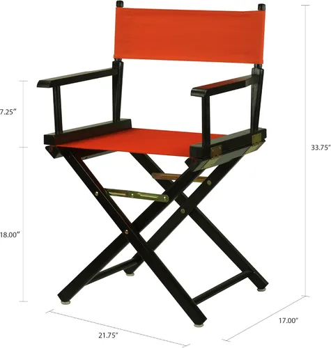 Miniatura 2 de Casual Home - Silla de director de 18.0 in, marco negro con lienzo naranja