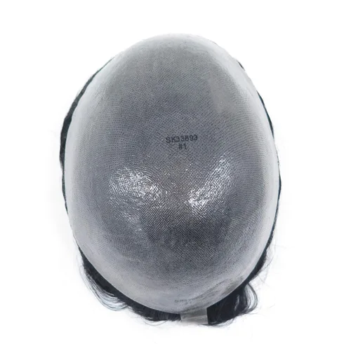 Miniatura 3 de HAIR NATURE Toupee para hombres, sistema de reemplazo de cabello humano, pelo negro, piel de polietileno #1