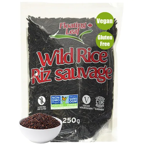 1 paquete de 8 onzas de arroz silvestre, todo natural, sin gluten, sin OMG, kosher y vegano puro de grano largo, alimento saludable para toda la