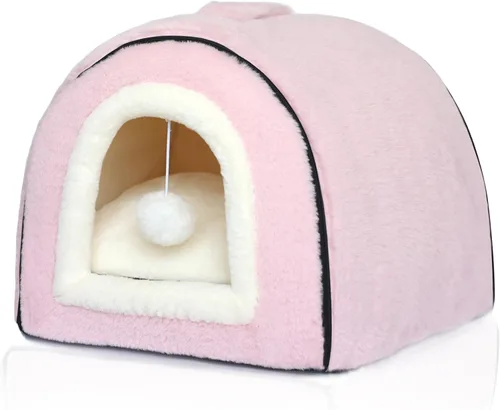 Miniatura 9 de Cama para gatos de interior, cueva plegable para gatos, fondo antideslizante y resistente al agua, casas para gatos de interior o perros pequeños