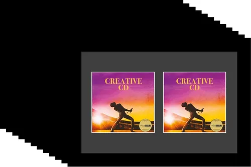 Miniatura 6 de Creative Picture Frames Marco de música artística de doble cubierta de CD de 8 x 12 pulgadas con paspartú negro de pie o exhibición de pared