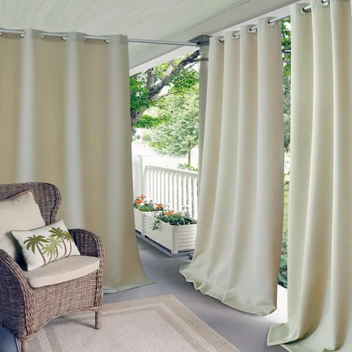 Miniatura 10 de Elrene Home Fashions Panel de cortina de ventana con ojales y protección UV para interiores y exteriores