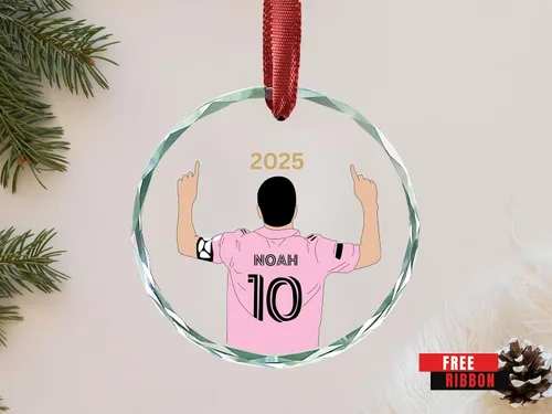 Miniatura 6 de Adorno de cerámica de fútbol navideño personalizado, regalos de mini pelota de equipo de fútbol, regalo personalizable, recuerdo