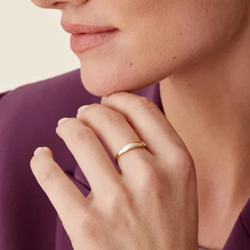 Miniatura 5 de PAVOI 14K Gold Plated Chunky Signet Ring for Women Women's Stackable Bands