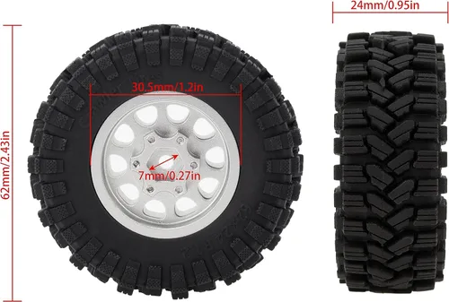 Miniatura 3 de MEUS RACING Juego de ruedas Beadlock 1.2 con llantas de latón para TRX4M SCX24 FCX24 AX24 1/24 1/18 RC Crawler Car, negativo 4mm 42g