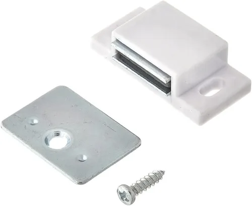 MPJ Hardware de obturador 50631-R 15lb Captura magnética única blanca/zinc Paquete minorista (2)
